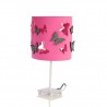 Lampa wisząca  motyle różowa z szarymi dodatkami.