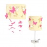 Lampa nocna Motyle Ekri z różowymi dodatkami