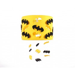 Zestaw Lampa wisząca i nocna  Batman żółta z czarnymi dodatkami.